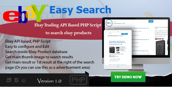 Ebey Easy Search - Ebay Trading API based PHP Script