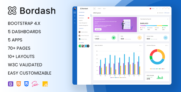 Bordash - Responsive Admin Dashboard Template