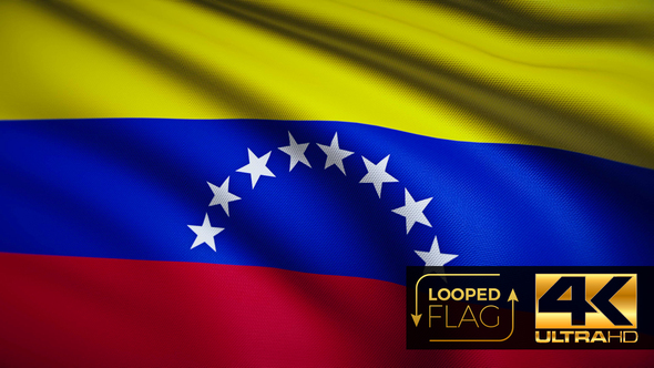 Flag 4K Venezuela On Realistic Looping Animation With Highly Detailed Fabric