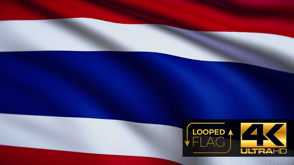Flag 4K Thailand On Realistic Highly Detailed Fabric