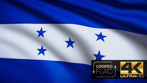 Flag 4K Honduras On Realistic Looping Animation With Highly Detailed Fabric