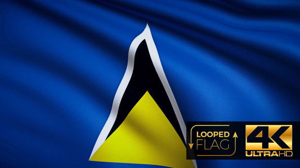 Saint Lucia Flag 4K