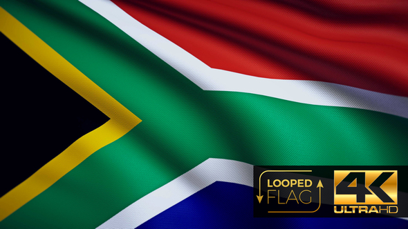 Flag 4K South Africa On Realistic Highly Detailed Fabric