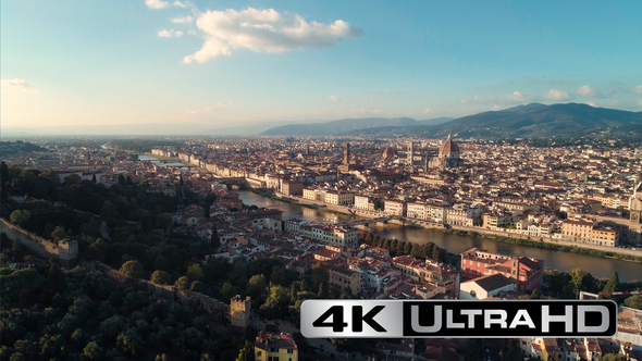 Aerial View of Florence, Firenze, Tuscany, Italy