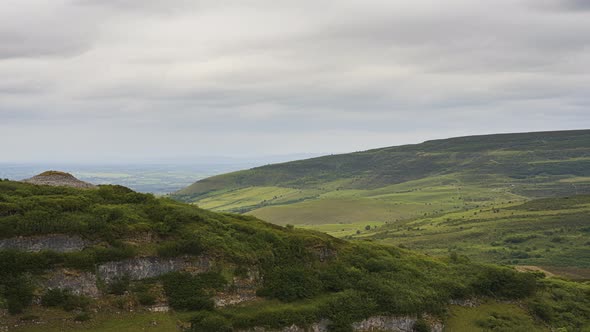 Time lapse of rural agricultural nature landscape during the day in Ireland.