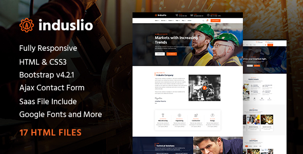 Induslio | Industrial Industry & Factory Responsive HTML Template
