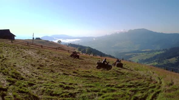 ATV Quad Bike Driving in the Countryside