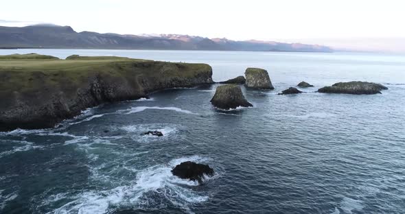 Sea And Cliff In Iceland 