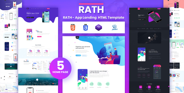 RATH - App Landing Onepage HTML Template