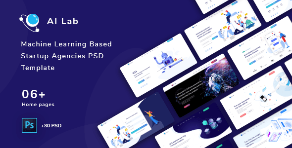 AI Lab - Machine Learning Based Startup Agencies PSD template
