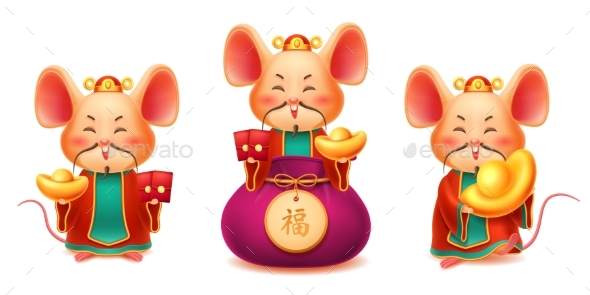 Mice or Rats for 2020 Chinese New Year Card