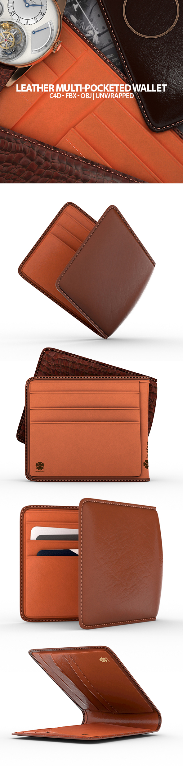 Leather Wallet 3D Model