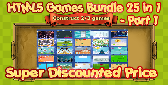 25 HTML5 GAMES BUNDLE (Construct 3 