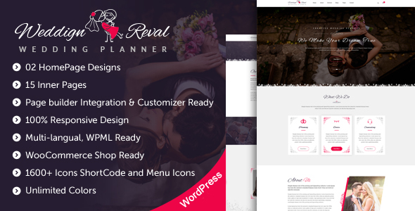 Wedding Reval - Planner & Agency WordPress Theme