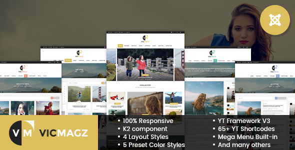 VicMagz - Szablon Joomla dotyczący nowości i czasopism
