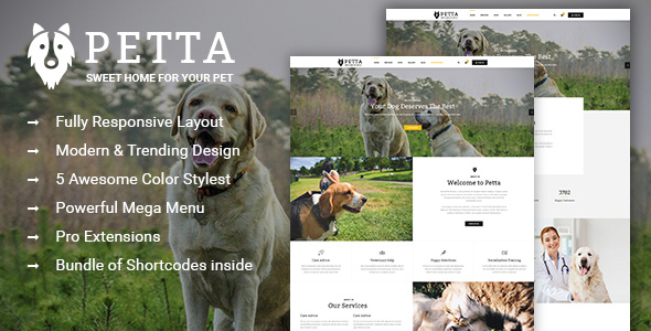 Petta - Responsive Joomla Template for Pet Care Service Shop