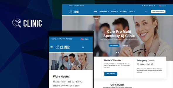 Sj Clinic - Modern Medical &amp; Healthcare Joomla Responsive Szablon