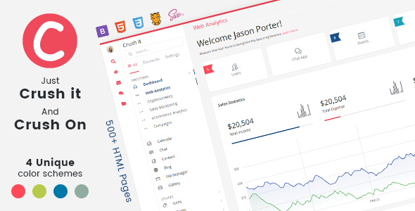 Crush it - Bootstrap Admin Application Template & Ui Kit