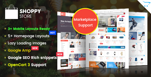 ShoppyStore - responsywny uniwersalny rynek OpenCart 3 i 2.x Theme