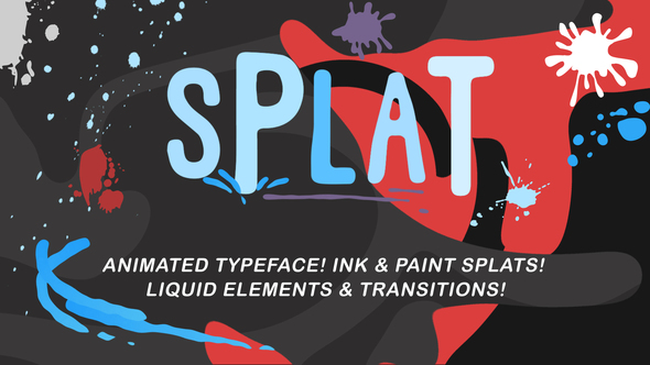 Splat - An Animated Typeface with Liquid Elements, Splats and Transitions