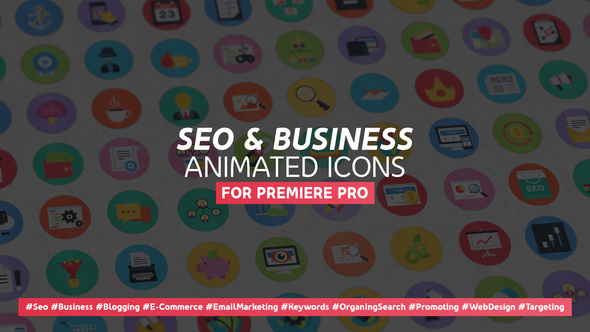 100 Seo & Business Modern Flat Animated Icons - Mogrt