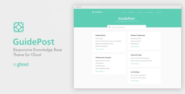 GuidePost - A Responsive Knowledge Base Theme for Ghost