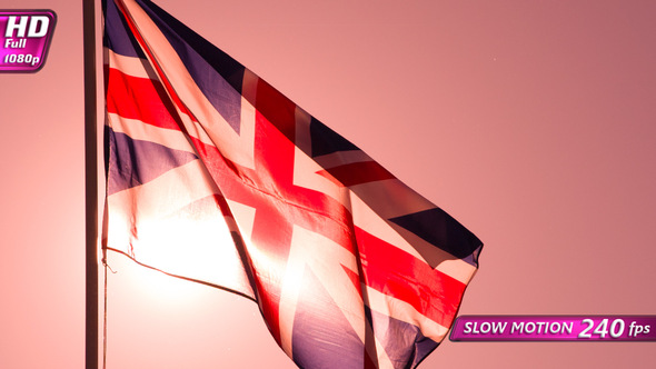 British Flag At Sunset alt