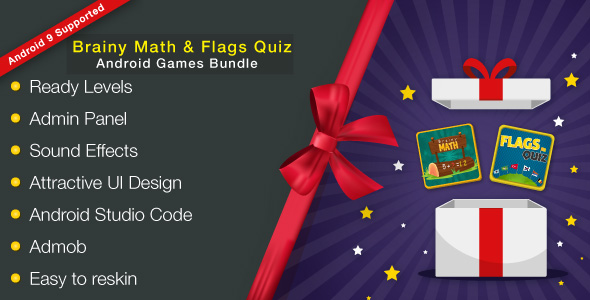 Brainy Math & Flags Quiz Android Games Bundle