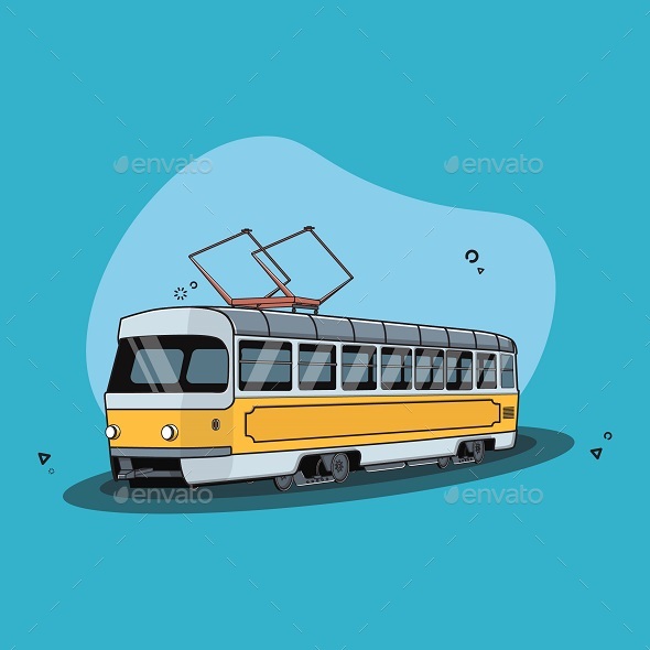 Tram Vector Illustration