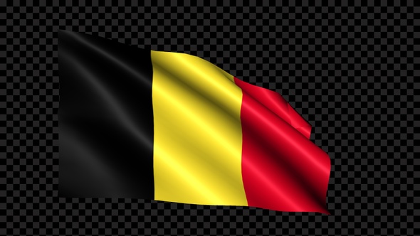 Belgium Flag Blowing In The Wind