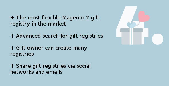 Magento 2 advanced gift registry