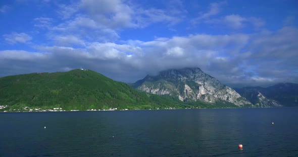 Time lapse with mountains and a lake