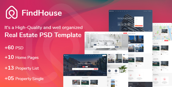 FindHouse – Real Estate PSD Template