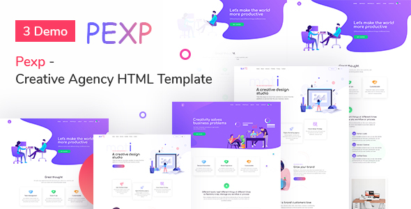 Pexp: Corporate Business Agency Bootstrap 4 Template