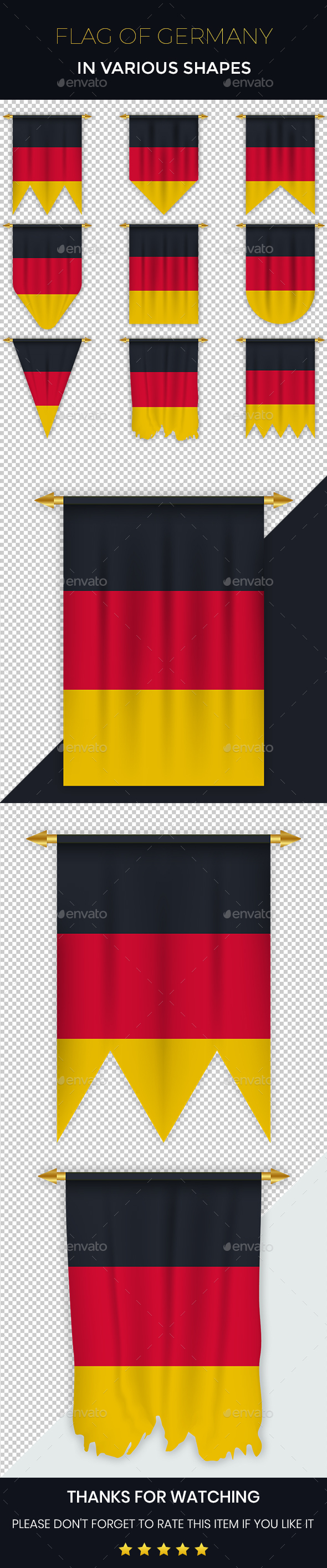 Germany Flag in Various Shapes