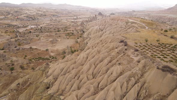 Cappadocia Landscape Aerial View. Turkey. Goreme National Park