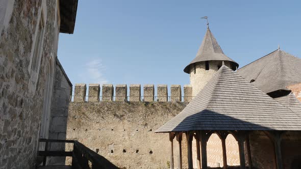 Inside a fortress's courtyard