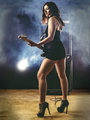 Beautiful woman with red hair playing electric guitar - PhotoDune Item for Sale