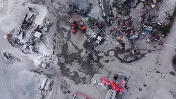 Aerial view of plant for the production of dry building mixtures.