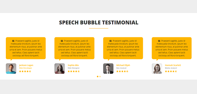 theme testimonial speech bubble carousel