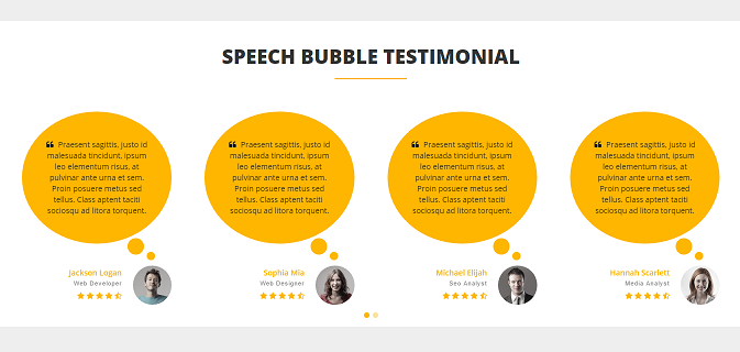 theme testimonial speech bubble circle carousel
