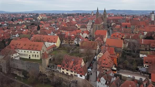 Aerial Panorama of Rothenburg Ob Der Tauber