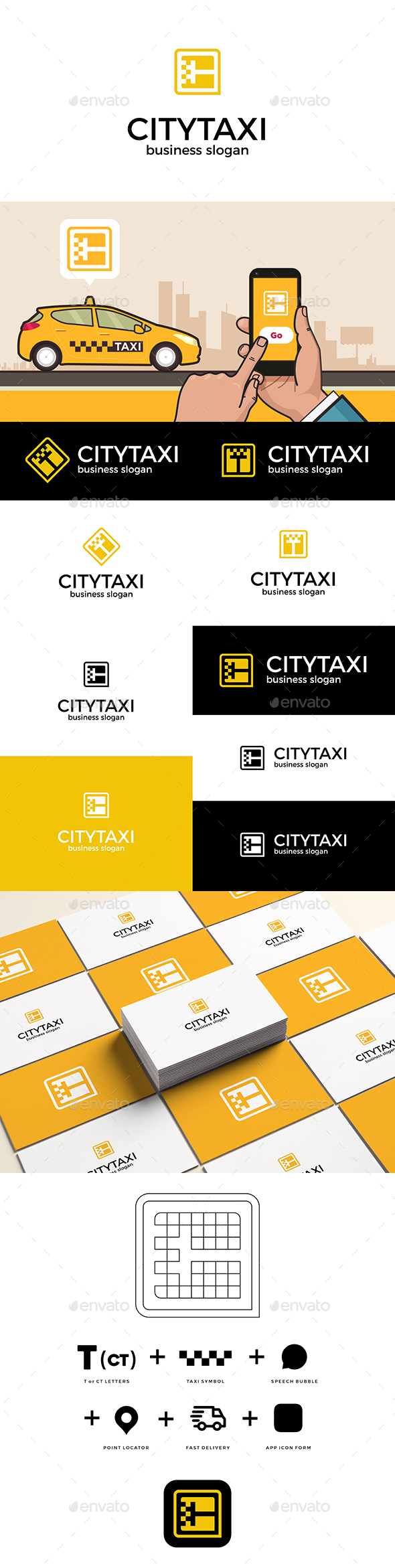 City Taxi App Icon Logo