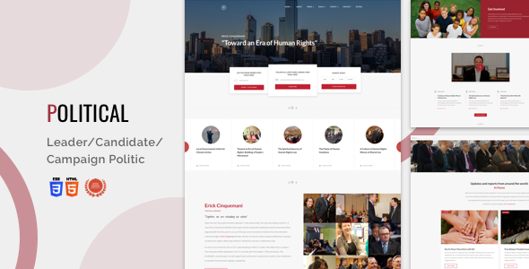 Html for Leader/Candidate/Campaign Politic - Bootstrap 4 | Political