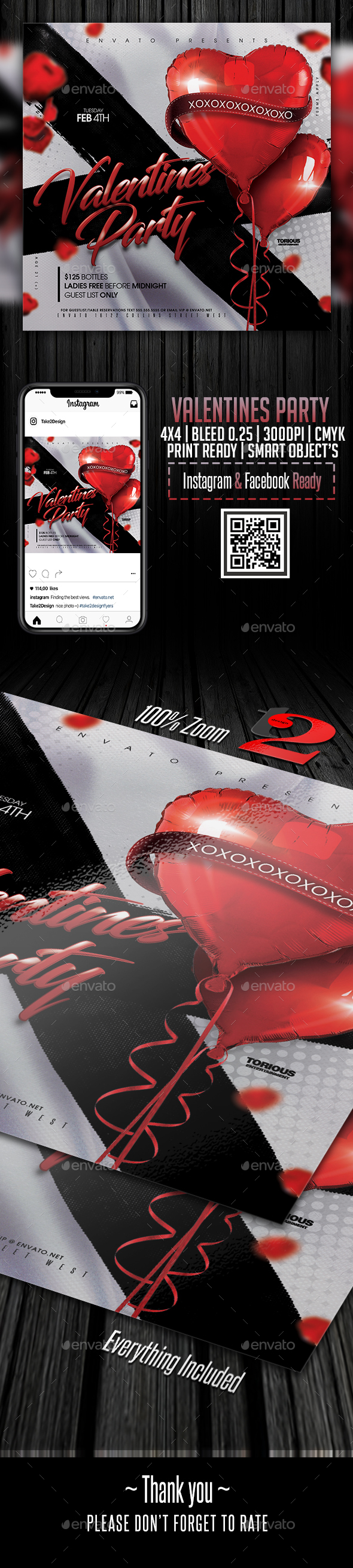 Valentines Party Flyer Template