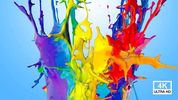 Multicolor Paint Crown Splash 4K alt