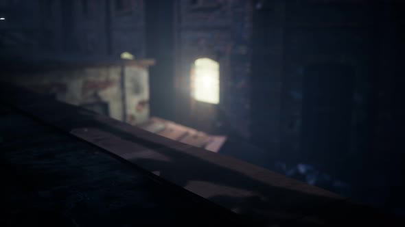 Frightening Abandoned Factory at Night alt