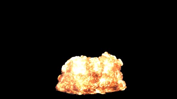 Explosions And Blasts. Explosion Spark And Particles Moves In Isolated Black Background,,