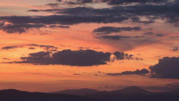 Sunset clouds, time lapse