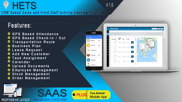 Hets - Field Staff Activity Tracking Solutions - .Net Based Admin Panel + Android Mobile App